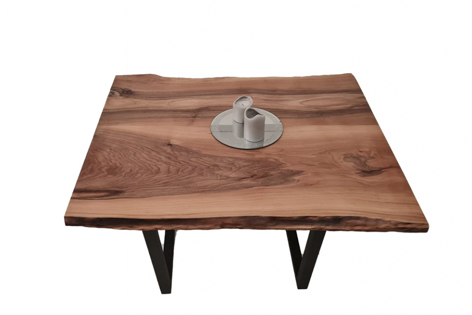 European Walnut Dining Room Table Top Live Edge UV Lacquered (with Resin) 40mm By 790mm By 970mm TB045 3