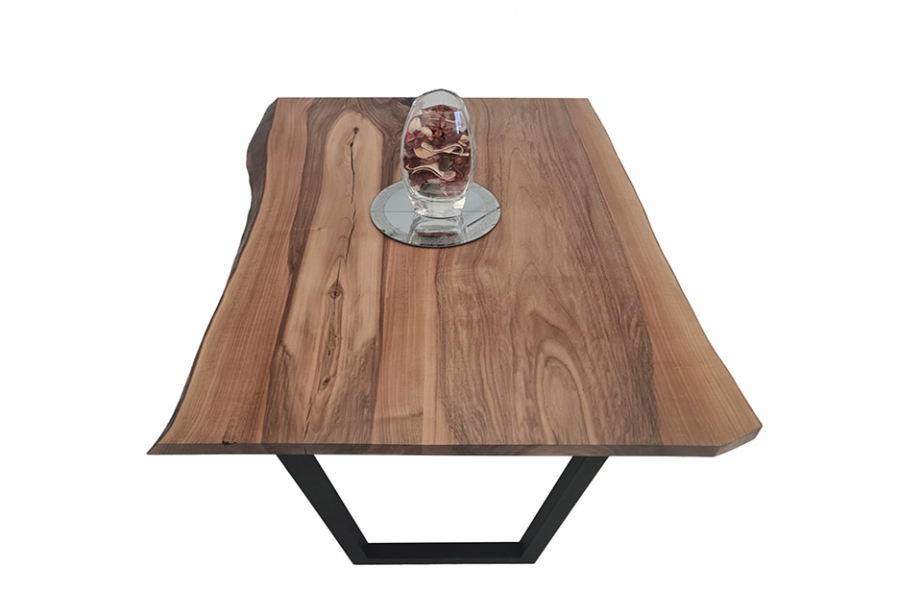 European Walnut Dining Room Table Top Live Edge UV Lacquered (with Resin) 35mm By 800mm By 1080mm TB053 4