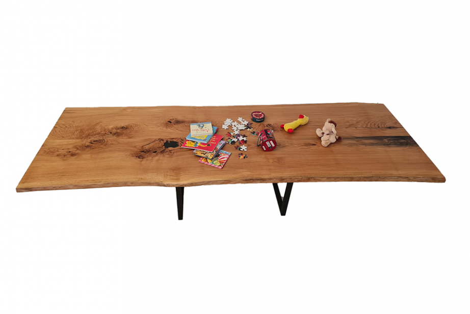European Oak Dining Room Table Top Live Edge UV Lacquered (with Resin) 40mm By 1050mm By 3100mm TB078 2