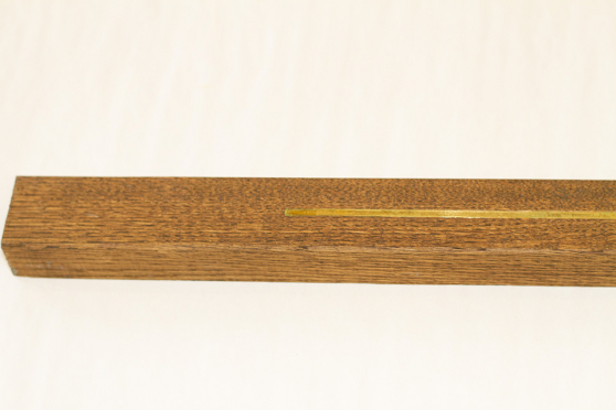 Solid Oak Square Stair Nosing with Brass Roma 25mm By 40mm By 1000mm