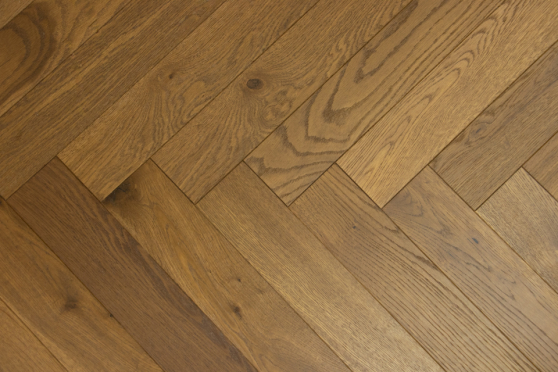 Natural Engineered Flooring Oak Herringbone Dark Smoked Brushed UV Oiled 14/3mm By 90mm By 600mm HB062 0