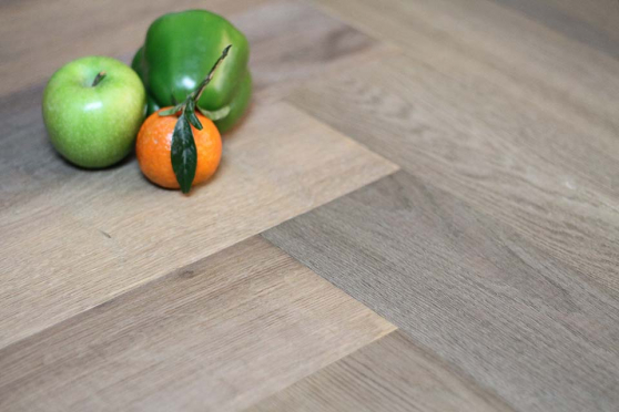 Bespoke Natural Engineered Flooring Oak Click Herringbone Miami Sun Brushed Uv Lacquered 12/3mm By 120mm By 550mm