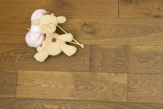 Rustic Engineered Flooring Oak Smoked Brushed UV Oiled 14/3mm By 190mm By 400-1500mm FL3483 0