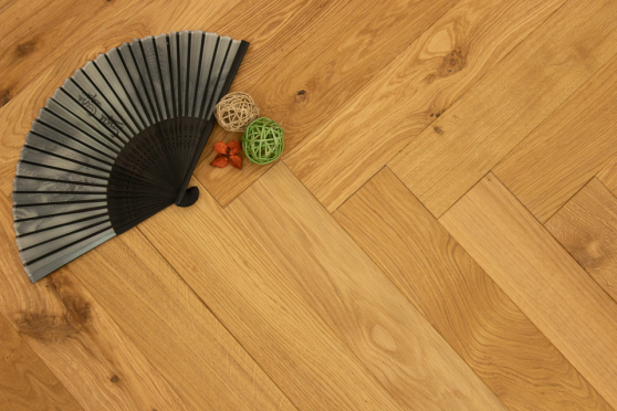 Natural Engineered Flooring Oak Herringbone Brushed UV Oiled 11/3mm By 70mm By 350mm