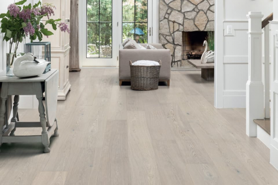Natural Engineered Flooring Oak Powder White Woodura UV Lacquered 11.3/0.6mm By 206mm By 2200mm