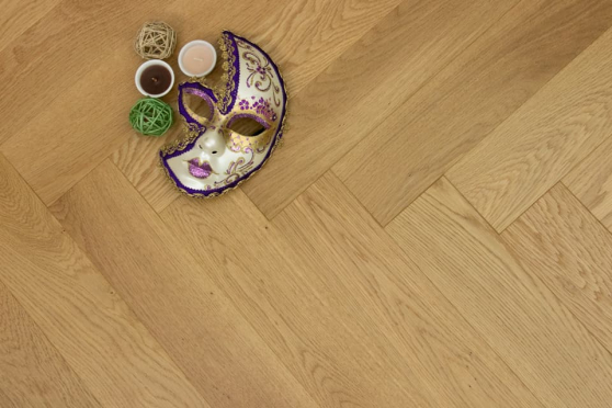 Prime Engineered Flooring Oak Herringbone Brushed UV Lacquered Eco 14/3mm By 98mm By 790mm