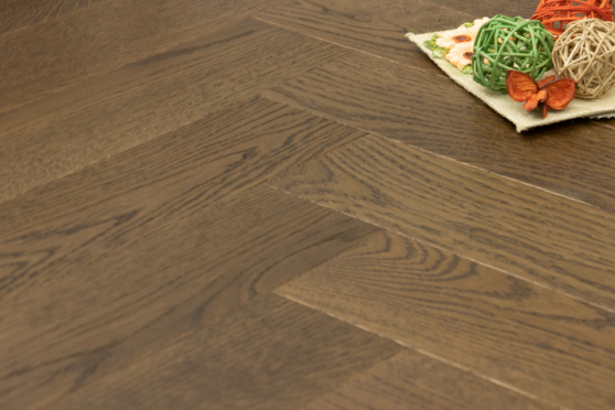 Prime Engineered Flooring Oak Herringbone Coffee Brushed UV Oiled 14/3mm By 98mm By 590mm FL2930 7