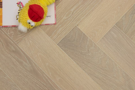 Prime Engineered Flooring Oak Herringbone Sunny White Brushed UV Oiled 14/3mm By 98mm By 490mm FL4123 0