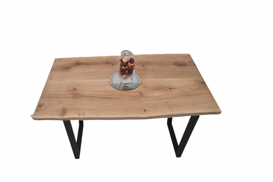 European Oak Dining Room Table Top LiVe Edge UV Lacquered Brushed 40mm By 740mm By 1250mm