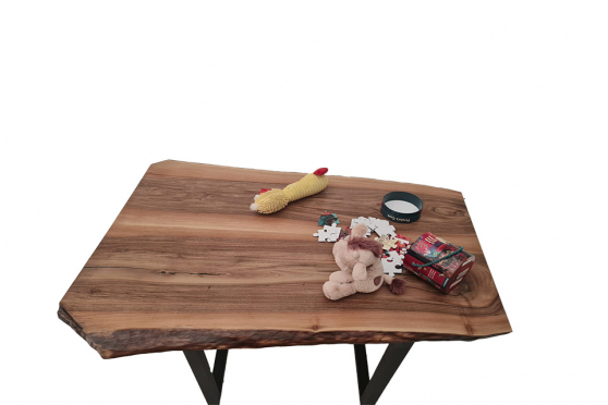 European Walnut Dining Room Table Top LiVe Edge UV Lacquered (with Resin) 30mm By 840mm By 1080mm