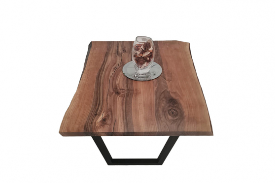 European Walnut Dining Room Table Top LiVe Edge UV Lacquered (with Resin) 40mm By 730mm By 940mm
