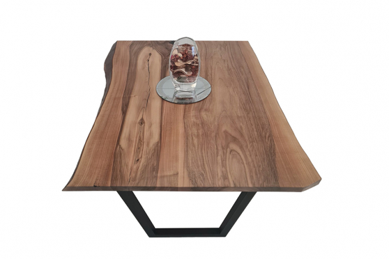 European Walnut Dining Room Table Top LiVe Edge UV Lacquered (with Resin) 35mm By 800mm By 1080mm