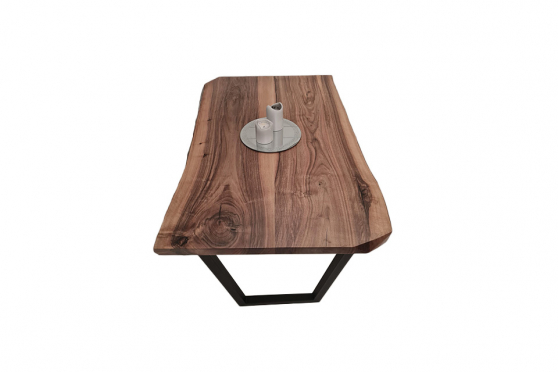 European Walnut Dining Room Table Top LiVe Edge UV Lacquered (with Resin) 40mm By 680mm By 1100mm