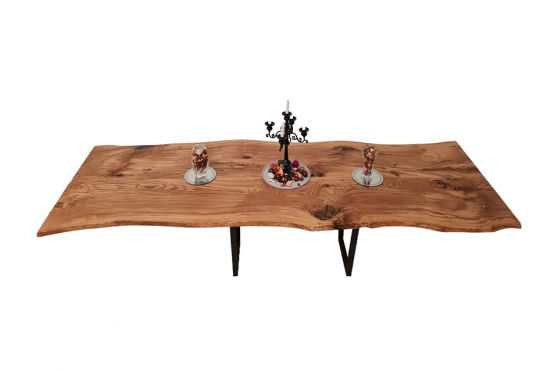 European Oak Dining Room Table Top LiVe Edge UV Lacquered (with Resin) 35mm By 1050mm By 3300mm
