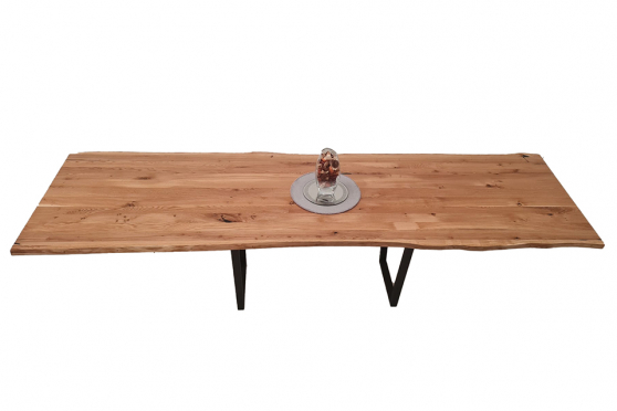 European Oak Dining Room Table Top LiVe Edge UV Lacquered (with Resin) 35mm By 830mm By 2850mm