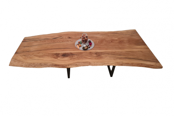 European Oak Dining Room Table Top LiVe Edge UV Lacquered (with Resin) 43mm By 1170mm By 2500mm