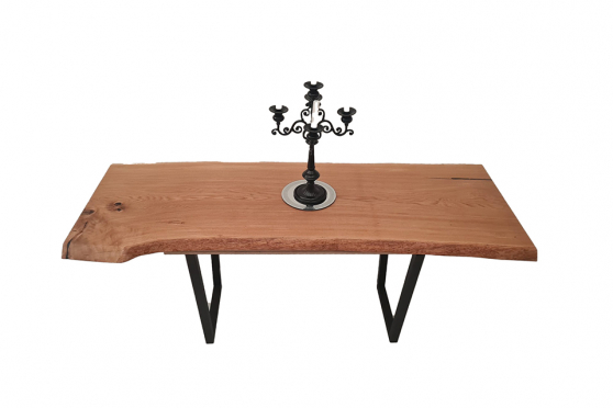 European Oak Dining Room Table Top LiVe Edge UV Lacquered (with Resin) 40mm By 660mm By 1850mm
