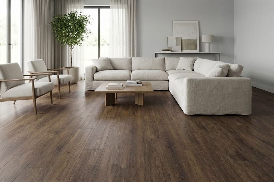 Supremo Diamond Luxury Click Vinyl Rigid Core Flooring Dark Coffee